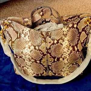 Michael Kors large snake skin bag